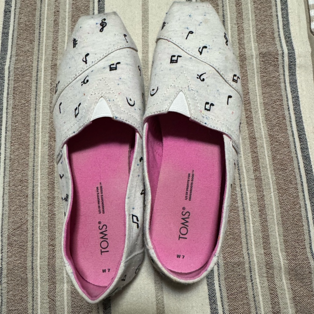 TOMS Vibrant Pink Canvas Shoes